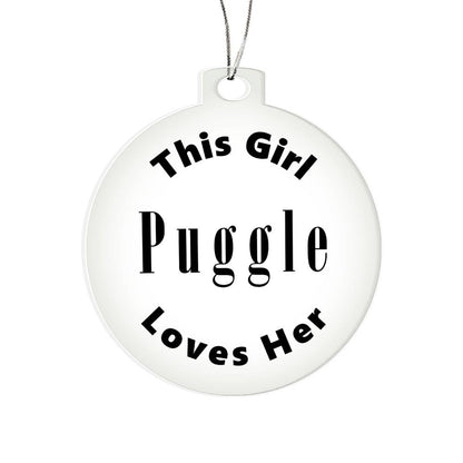 Puggle - Acrylic Ornament