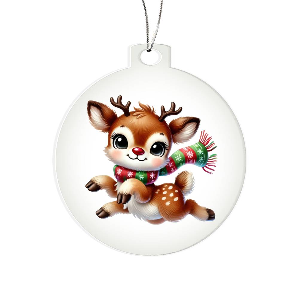 Cute Christmas Reindeer 006 - Acrylic Ornament
