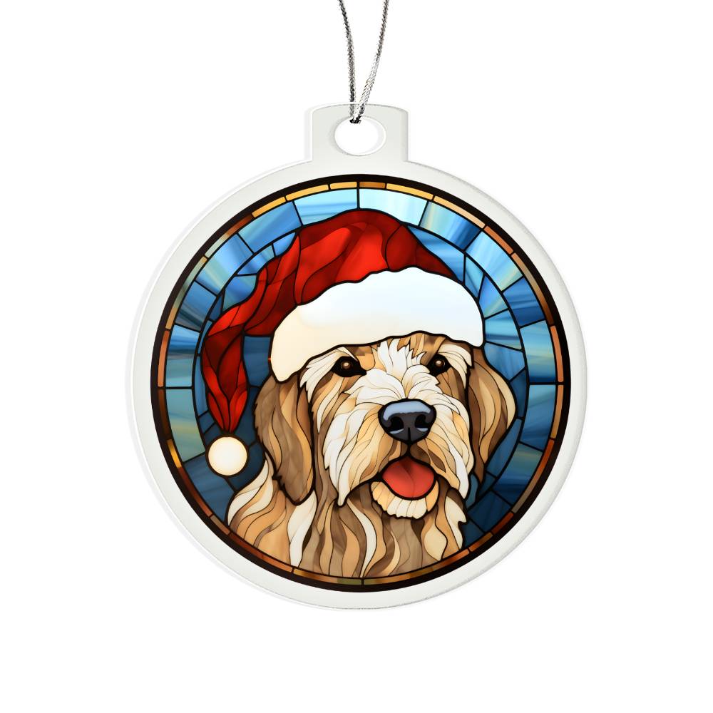 Dog Stained Glass Christmas Design 028 - Acrylic Ornament