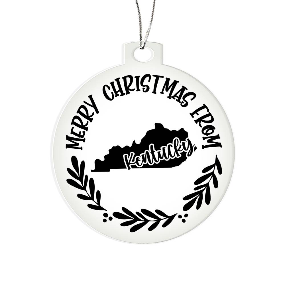 Merry Christmas From Kentucky - Acrylic Ornament