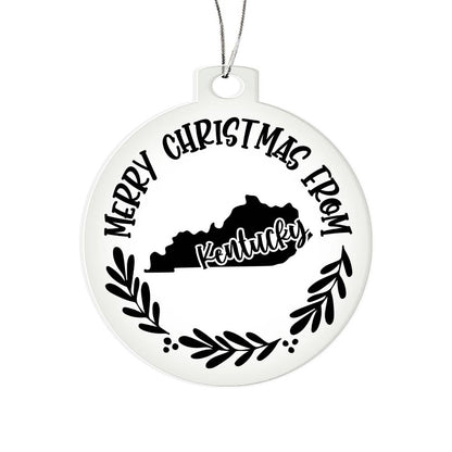 Merry Christmas From Kentucky - Acrylic Ornament