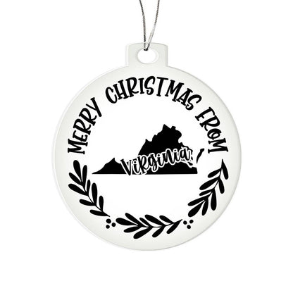 Merry Christmas From Virginia - Acrylic Ornament