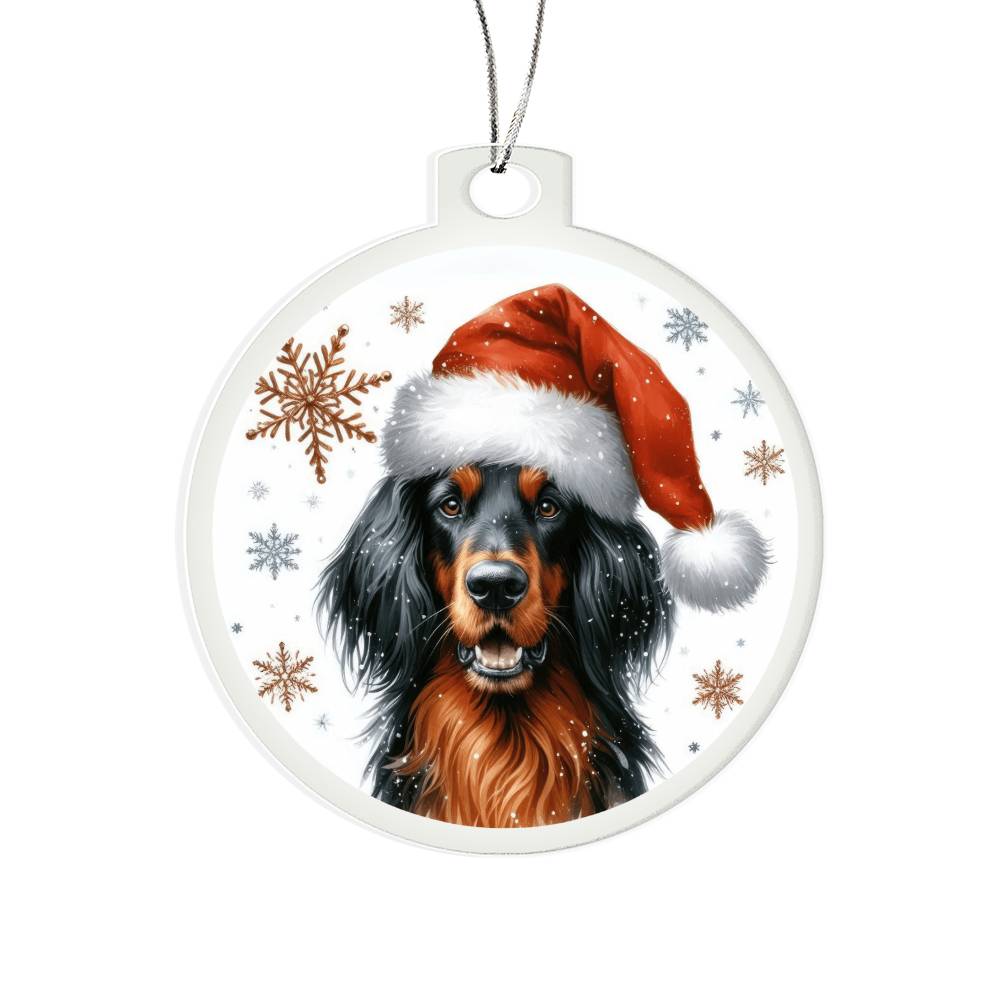 Christmas Dog - Gordon Setter - Acrylic Ornament