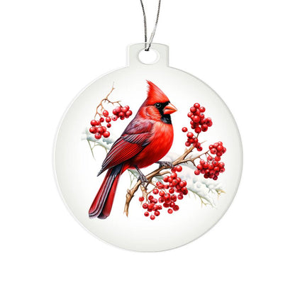 Christmas Cardinal 009 - Acrylic Ornament