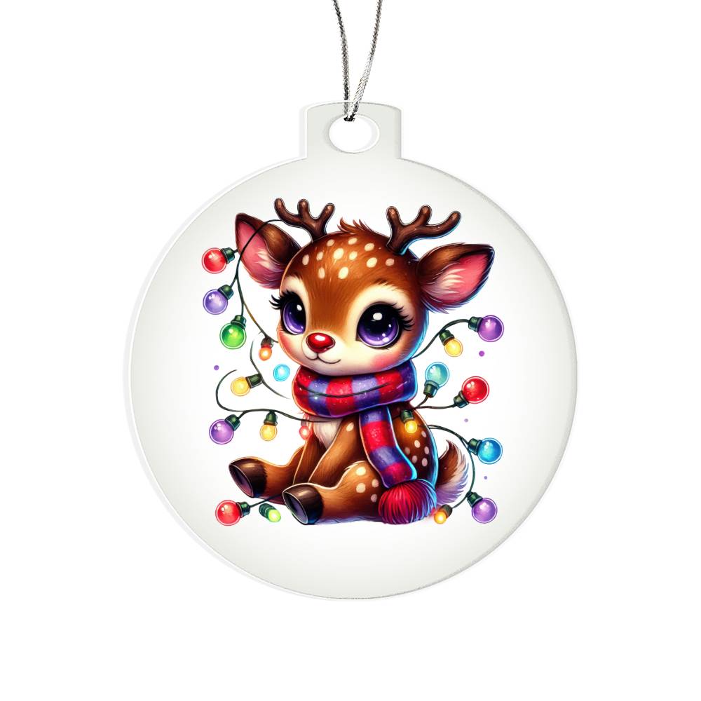 Cute Christmas Reindeer 022 - Acrylic Ornament