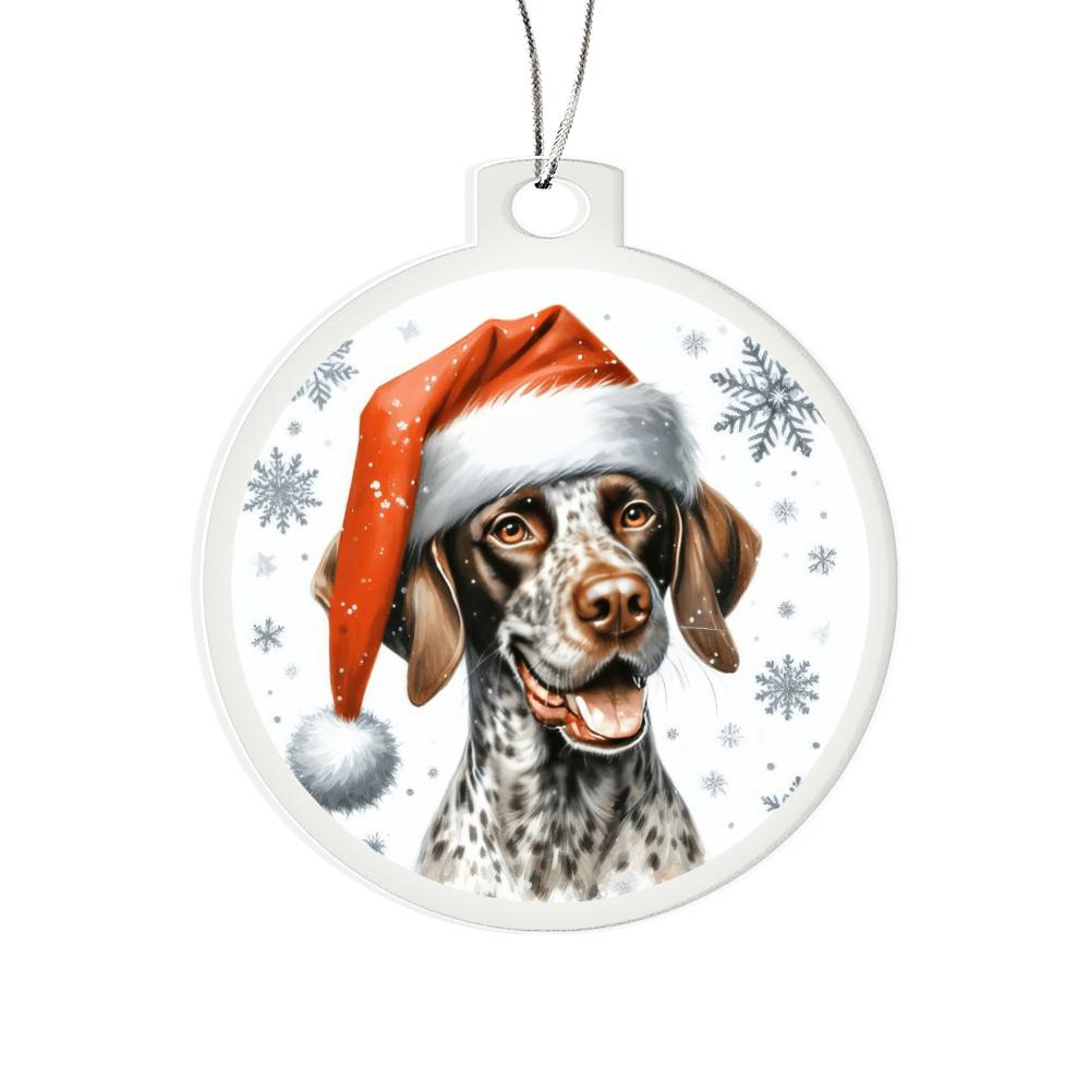 Christmas Dog - Pointer - Acrylic Ornament