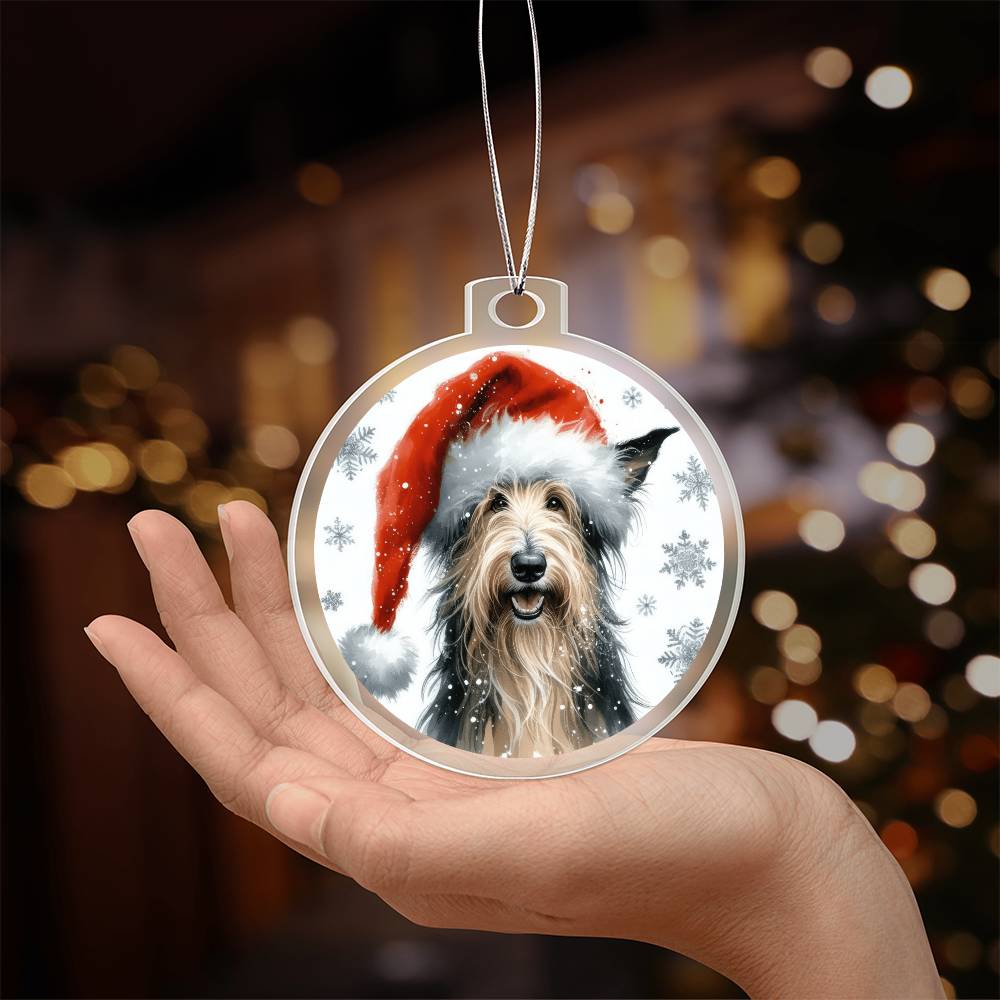 Christmas Dog - Scottish Deerhound - Acrylic Ornament
