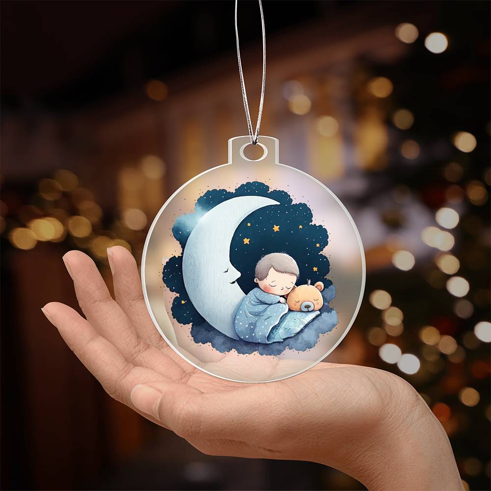 Sweet Dreams Baby Boy (Watercolor) 01 - Acrylic Ornament