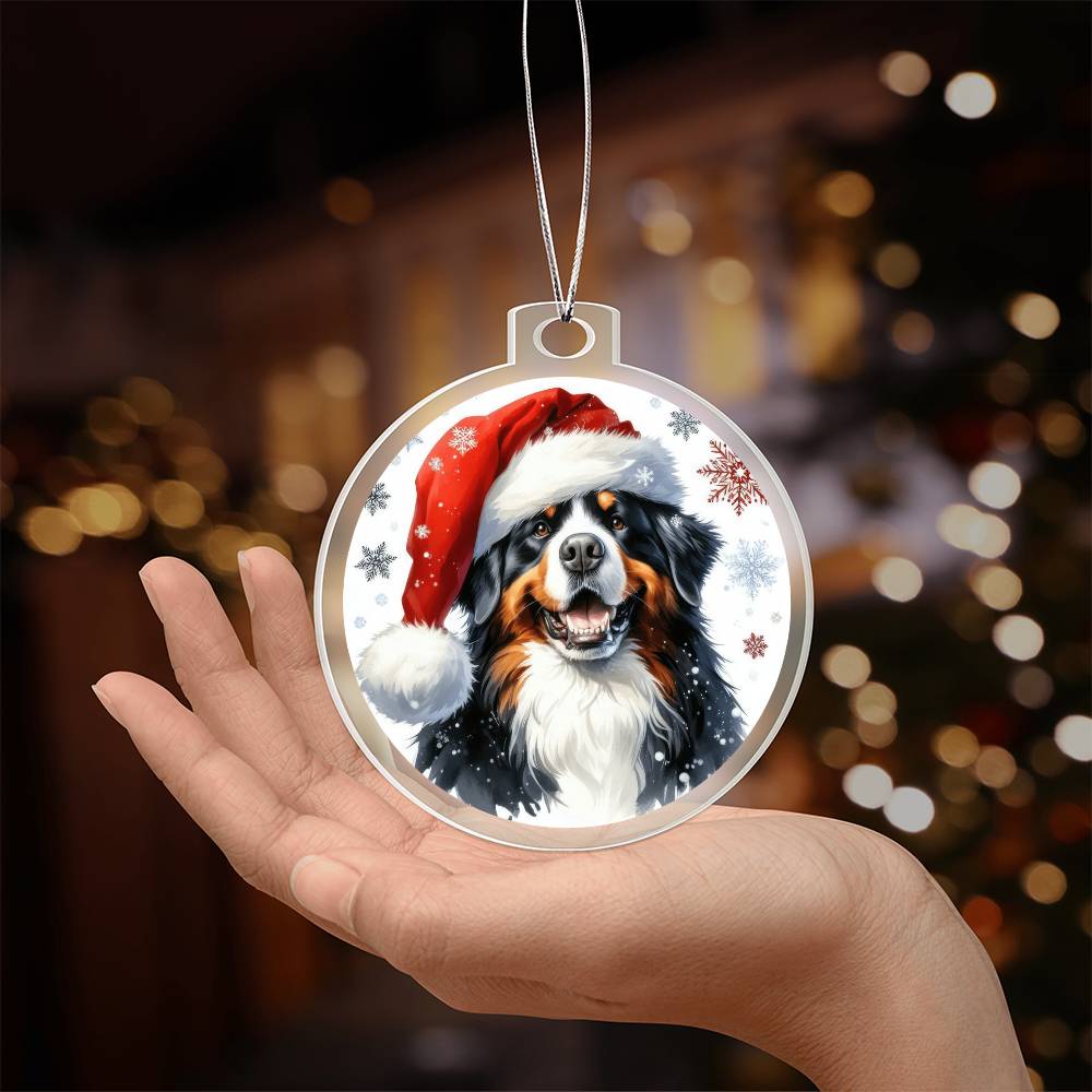 Christmas Dog - Bernese Mountain Dog - Acrylic Ornament