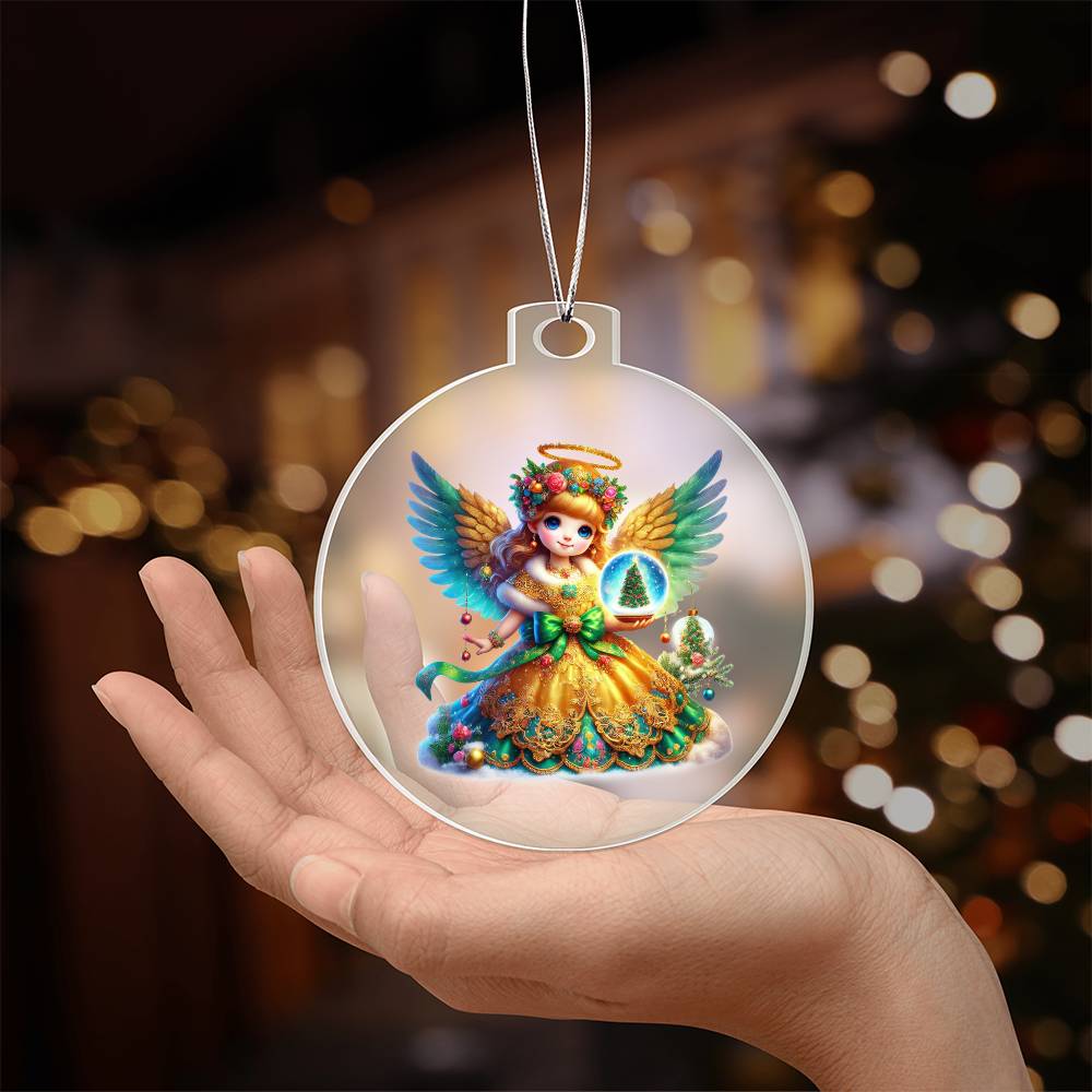 Cute Christmas Angel 011 - Acrylic Ornament