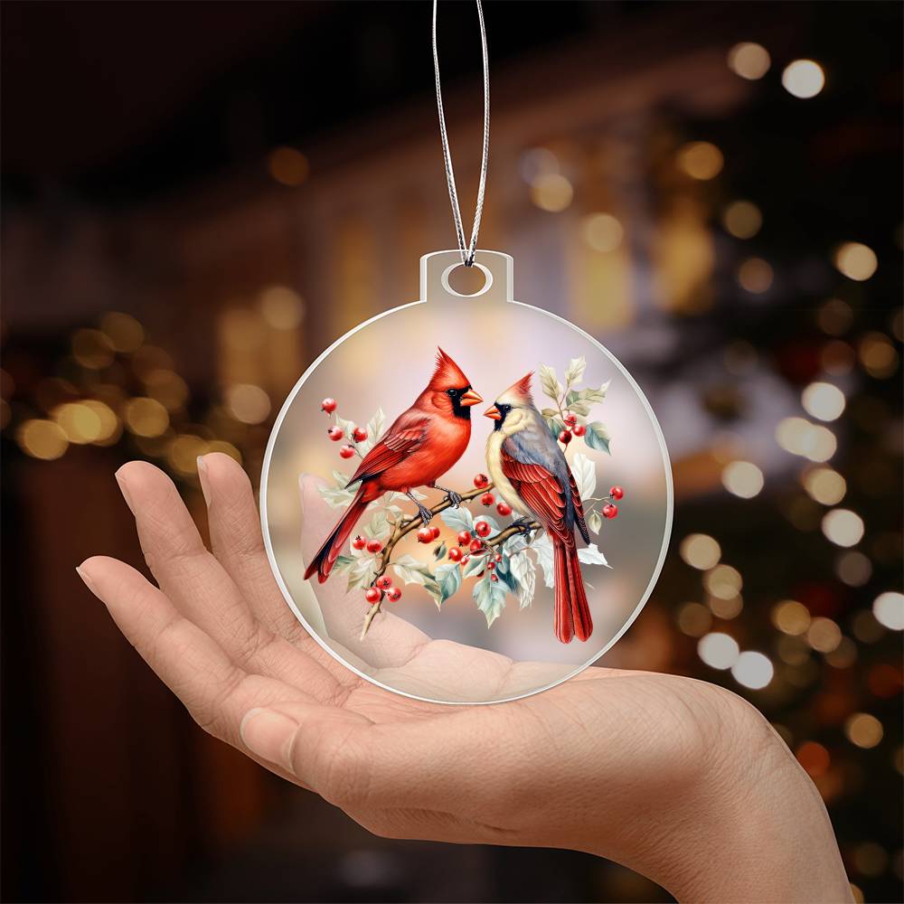 Christmas Cardinal 014 - Acrylic Ornament