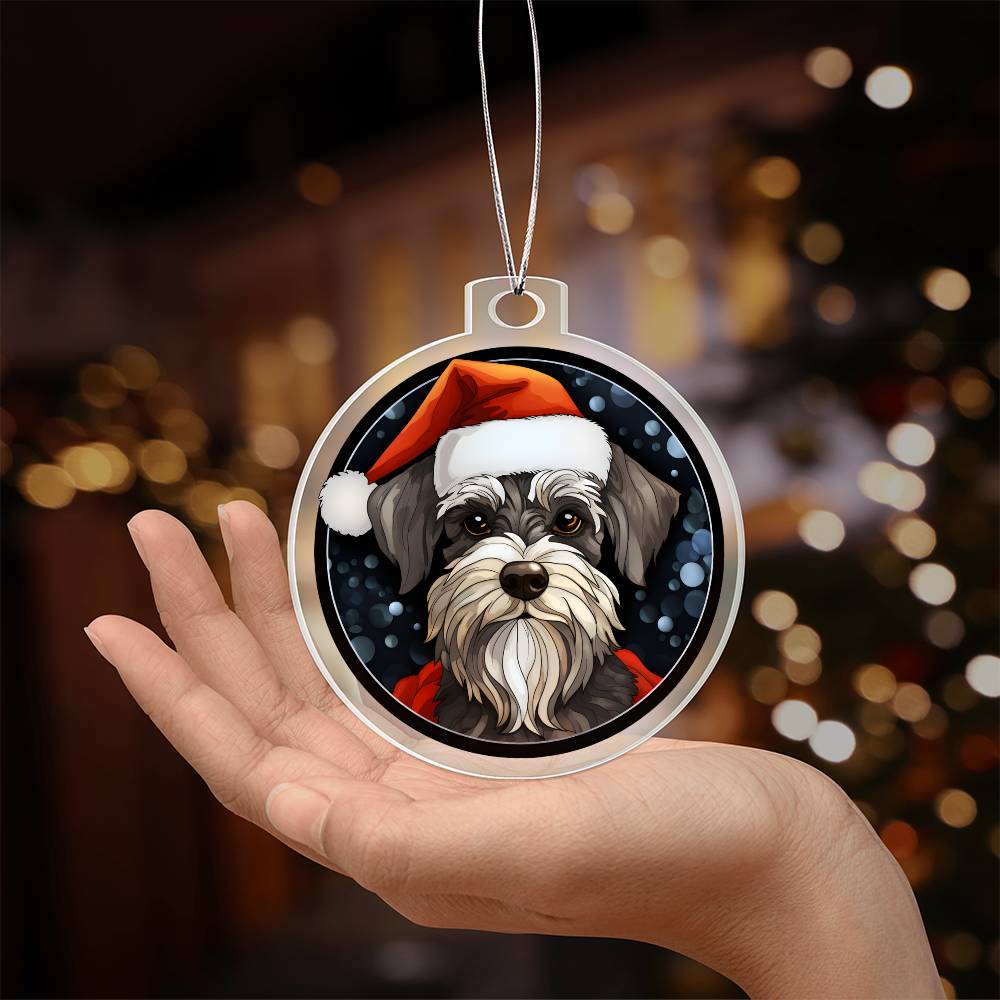 Dog Stained Glass Christmas Design 018 - Acrylic Ornament