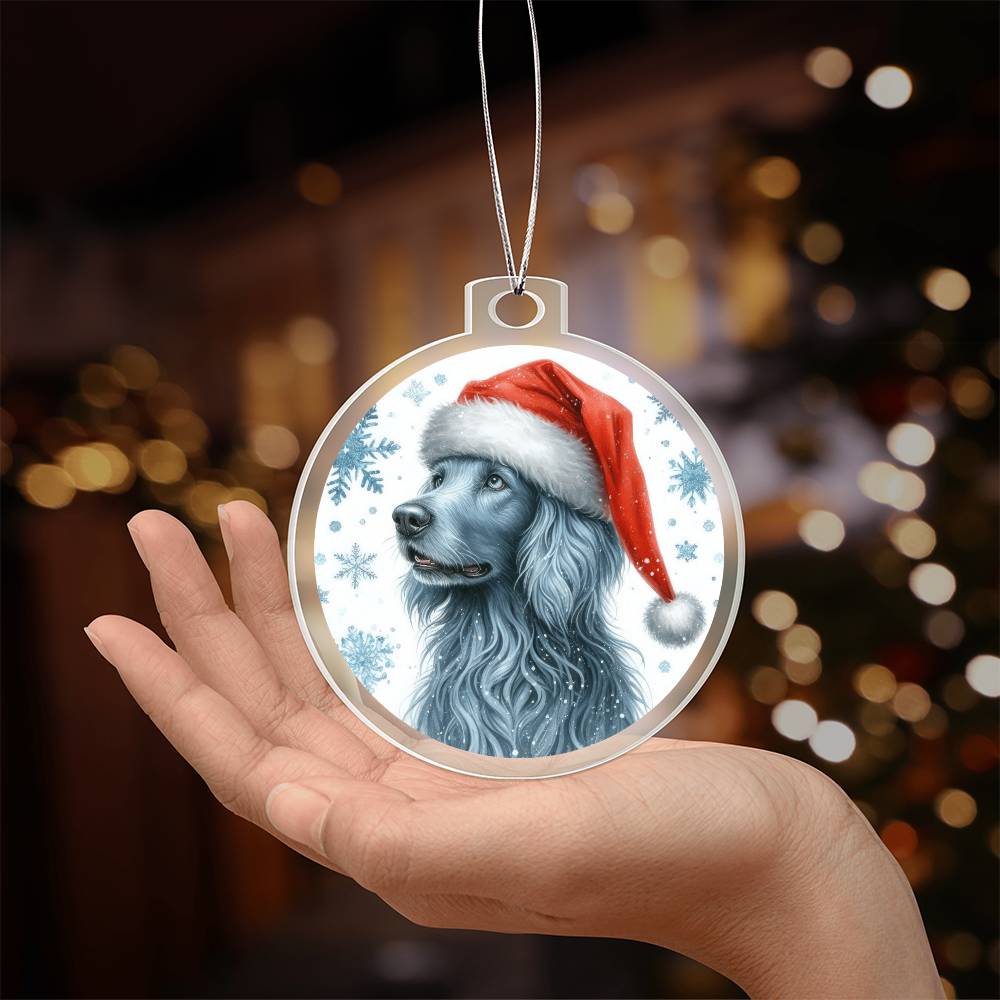 Christmas Dog - Blue Lacy - Acrylic Ornament