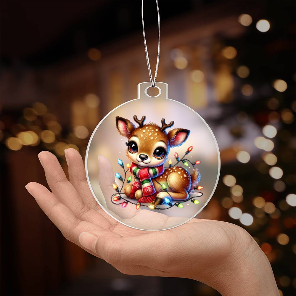 Cute Christmas Reindeer 025 - Acrylic Ornament