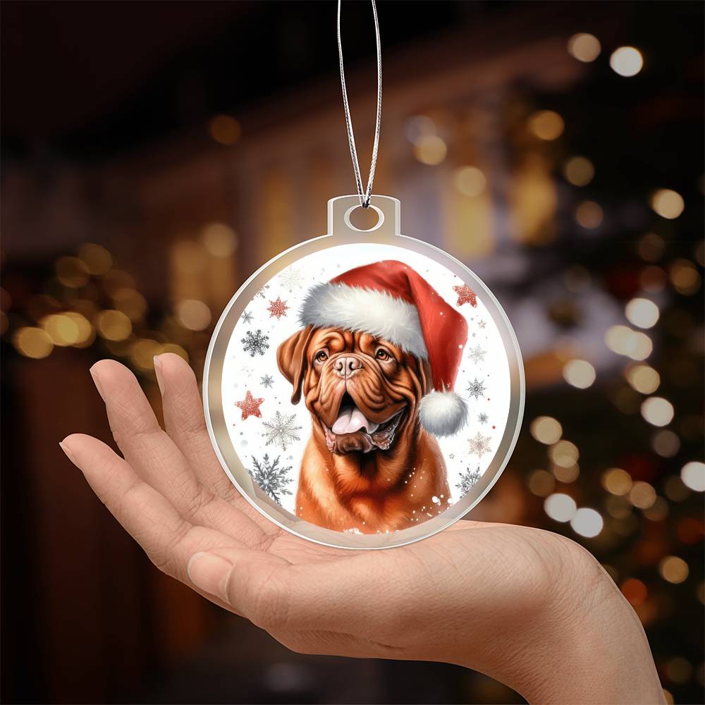 Christmas Dog - Dogue de Bordeaux - Acrylic Ornament