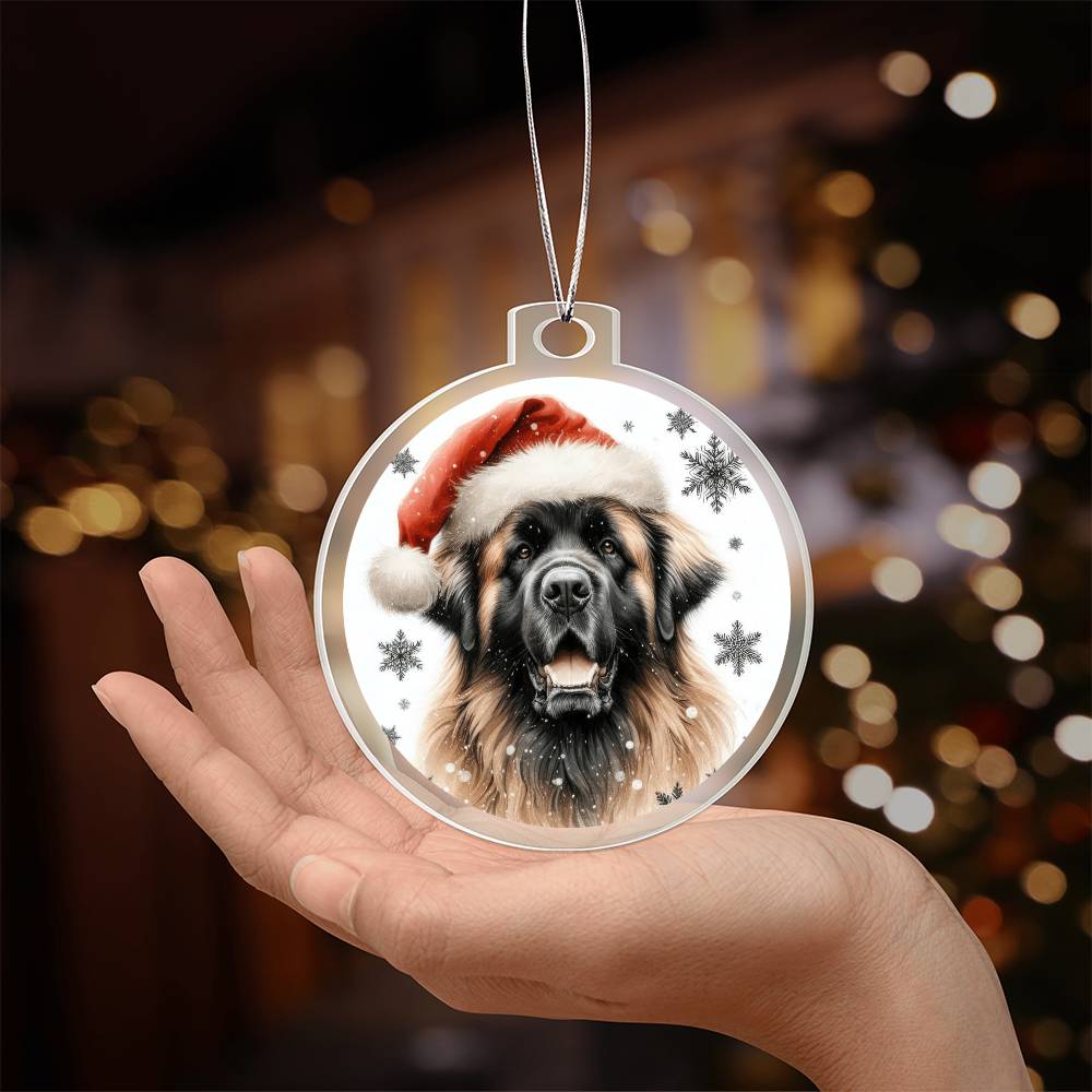 Christmas Dog - Leonberger - Acrylic Ornament