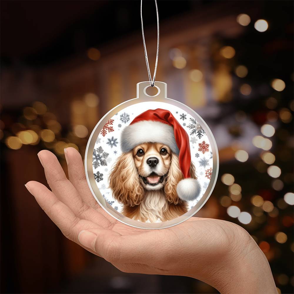 Christmas Dog - American Cocker Spaniel - Acrylic Ornament