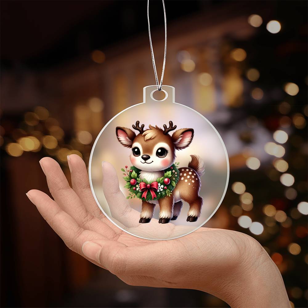 Cute Christmas Reindeer 018 - Acrylic Ornament