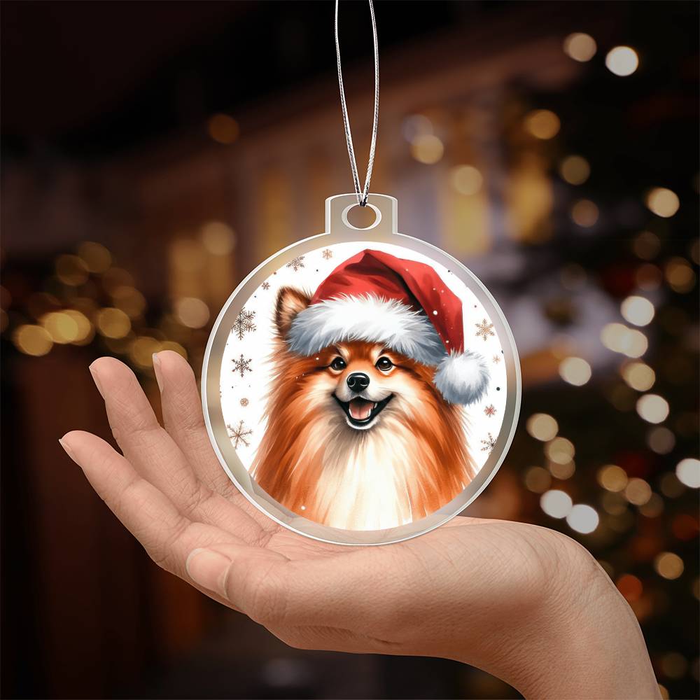 Christmas Dog - Finnish Spitz - Acrylic Ornament