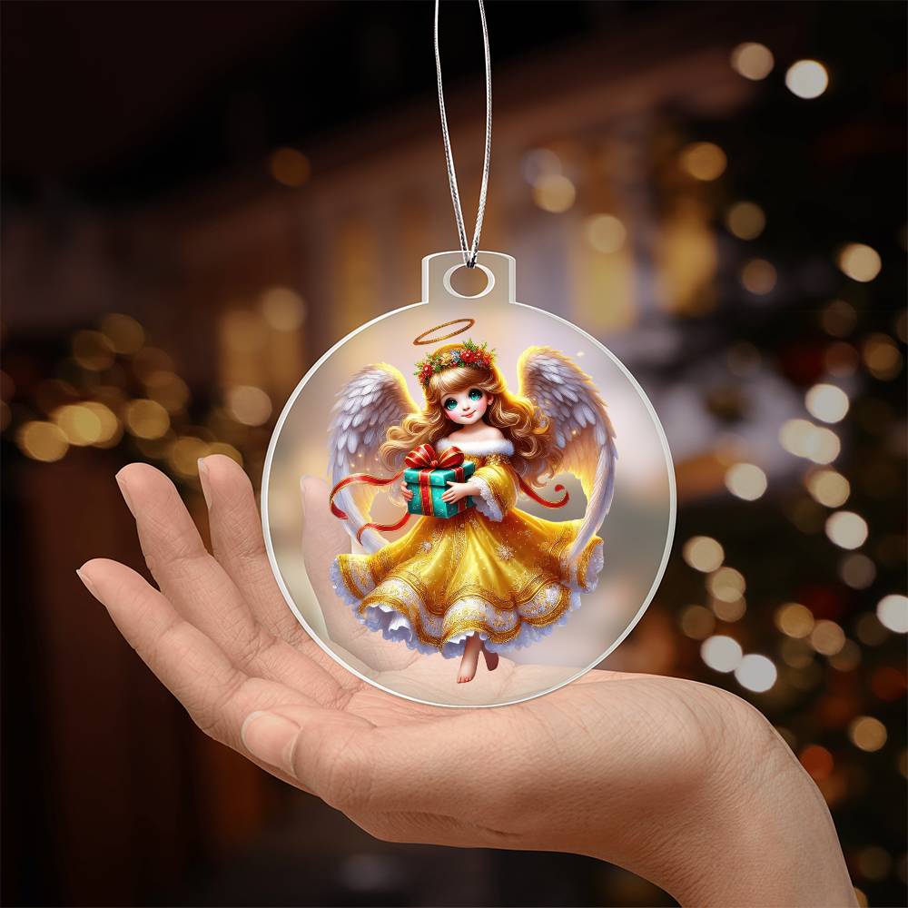 Cute Christmas Angel 024 - Acrylic Ornament