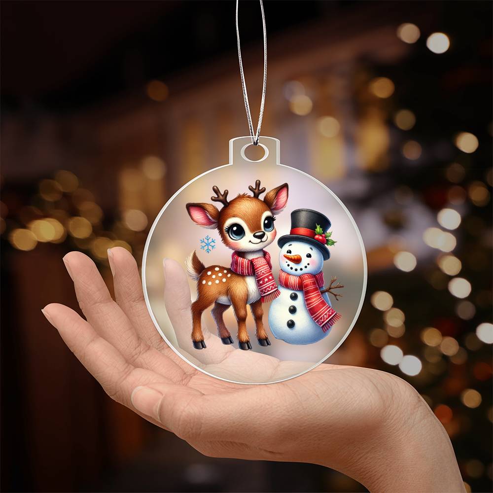 Cute Christmas Reindeer 021 - Acrylic Ornament
