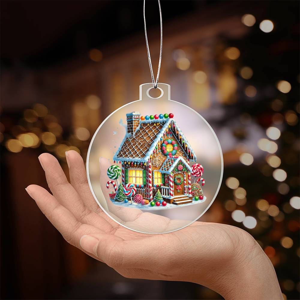 Christmas Gingerbread House 010 - Acrylic Ornament