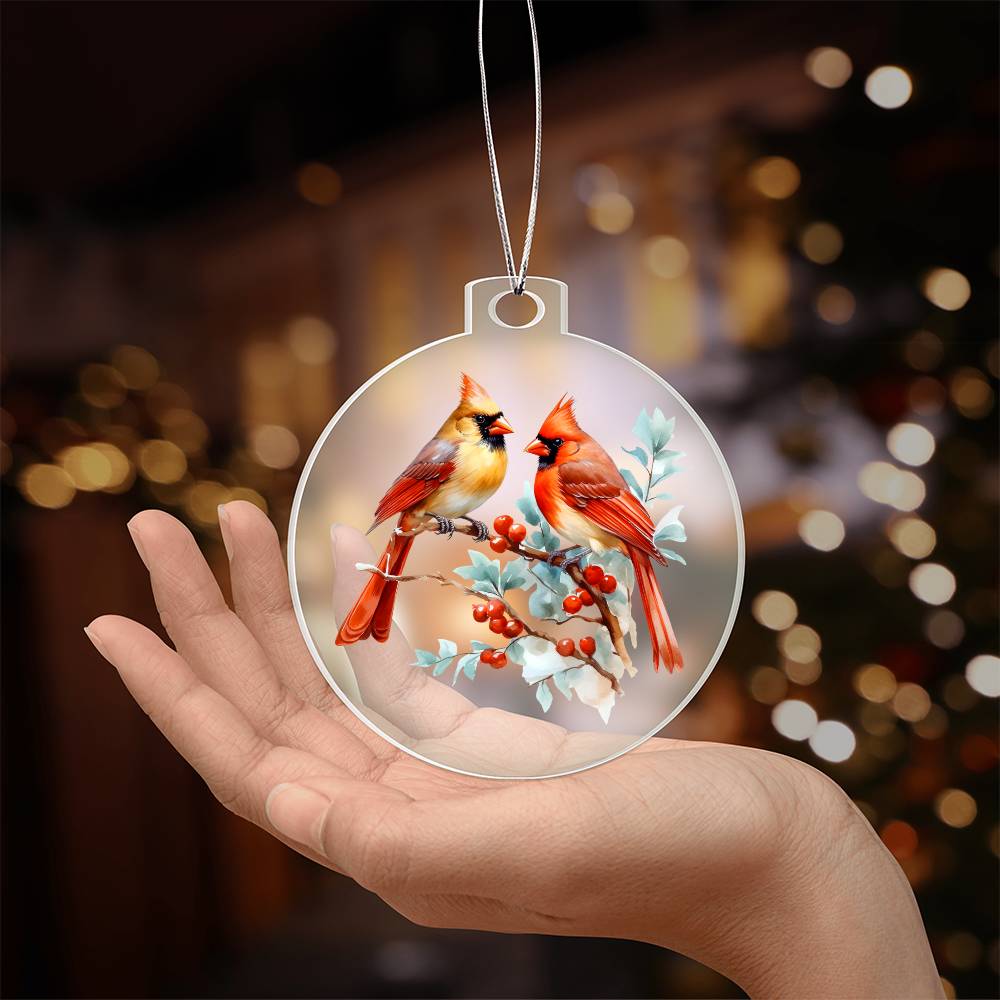 Christmas Cardinal 013 - Acrylic Ornament