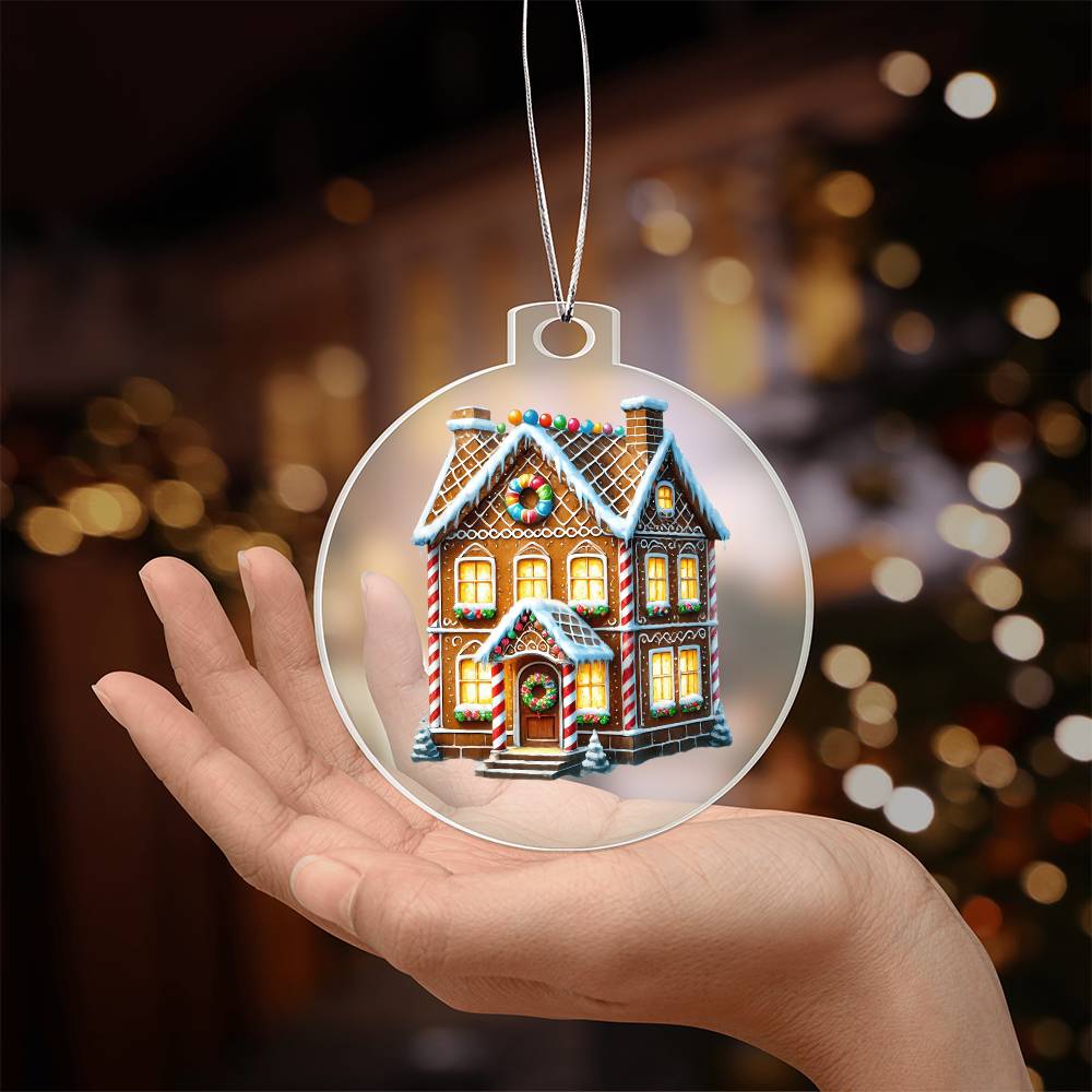 Christmas Gingerbread House 011 - Acrylic Ornament