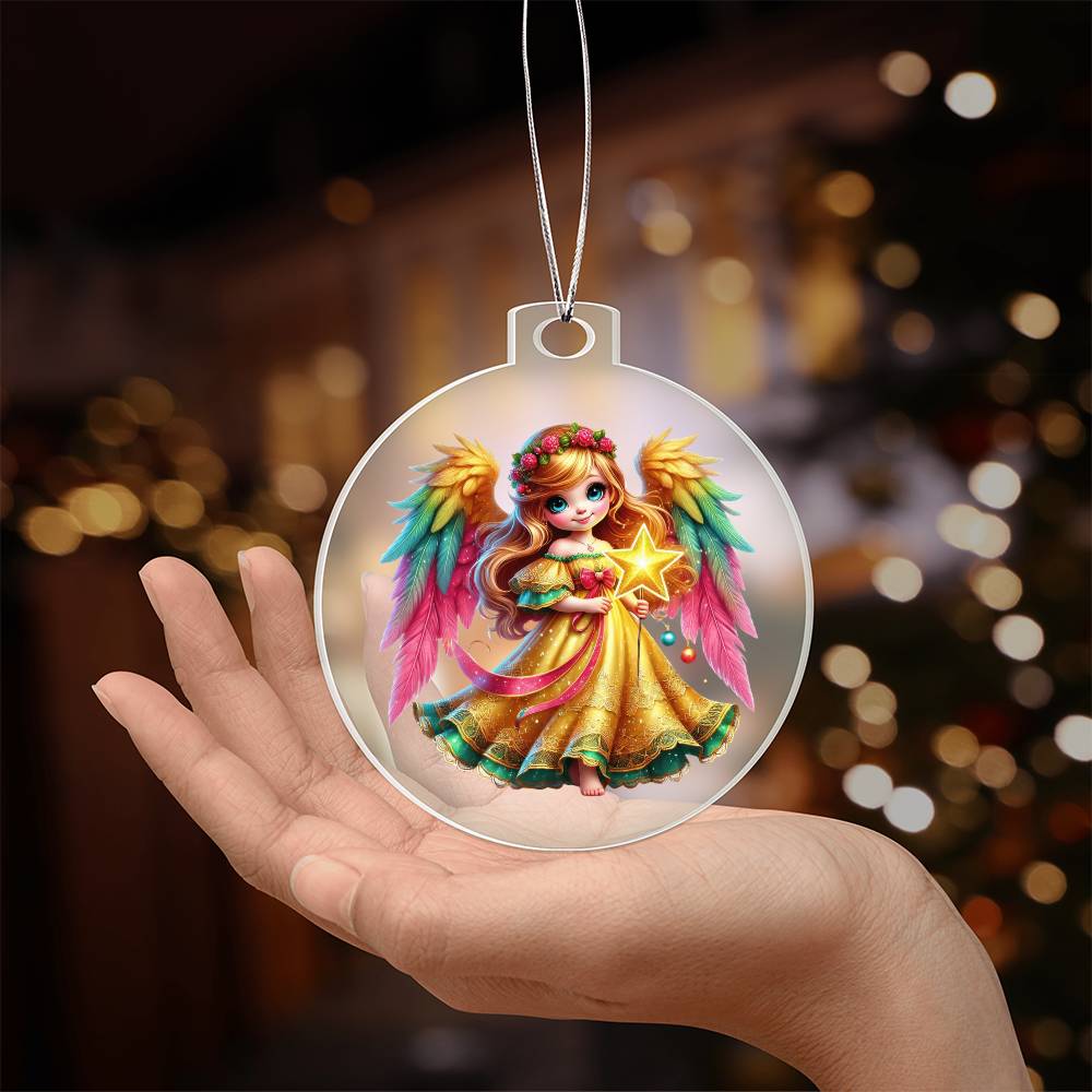 Cute Christmas Angel 021 - Acrylic Ornament