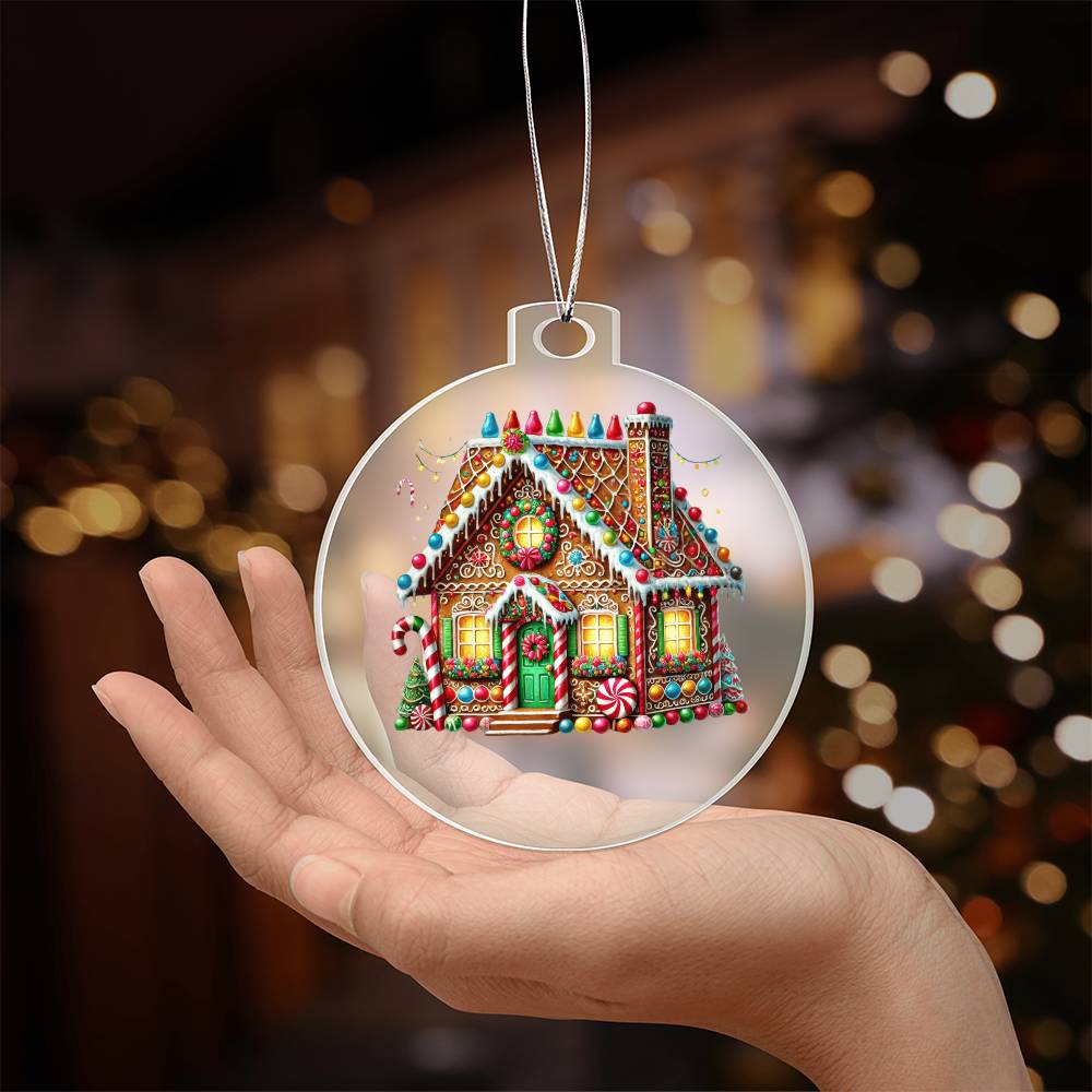 Christmas Gingerbread House 015 - Acrylic Ornament