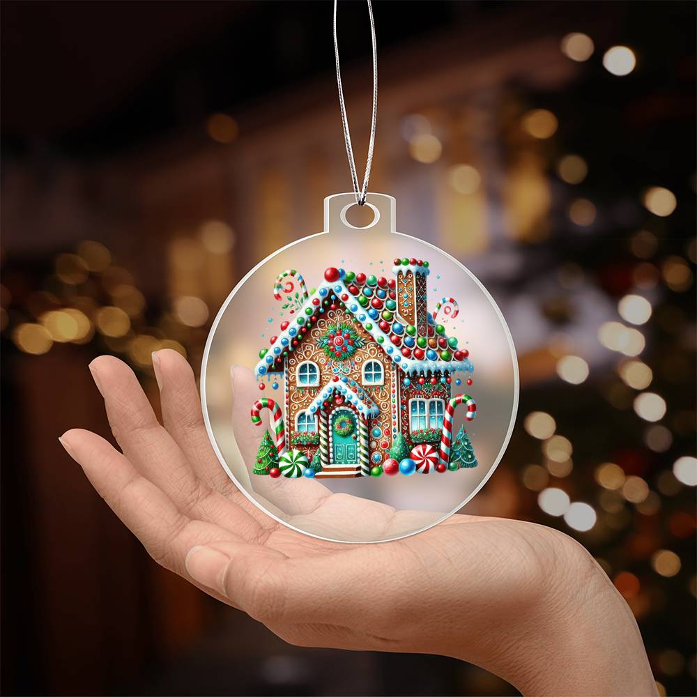 Christmas Gingerbread House 016 - Acrylic Ornament