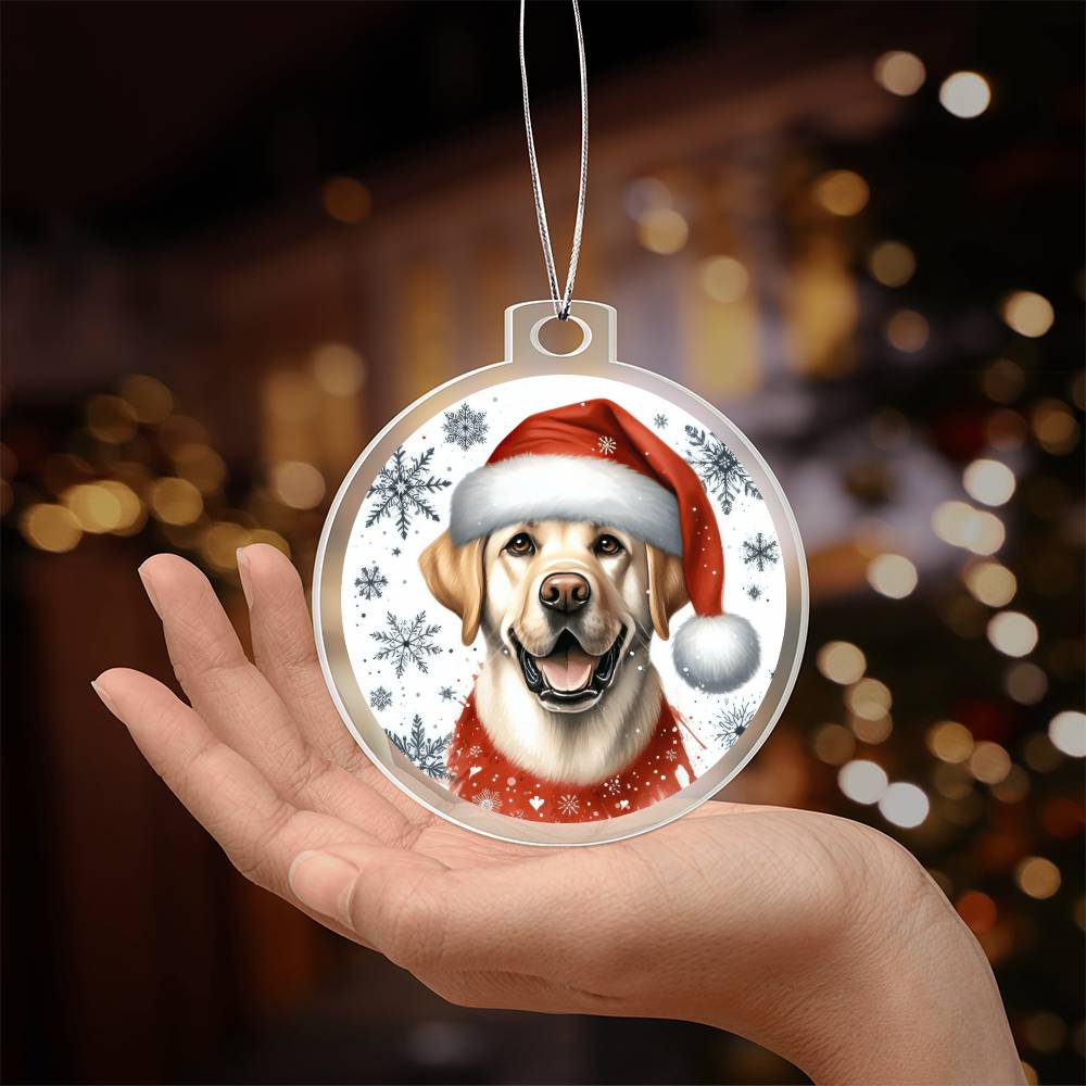 Christmas Dog - Labrador Bulldog  - Acrylic Ornament