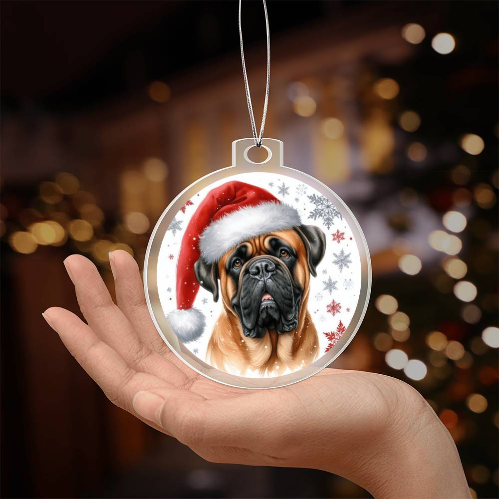 Christmas Dog - Bullmastiff - Acrylic Ornament