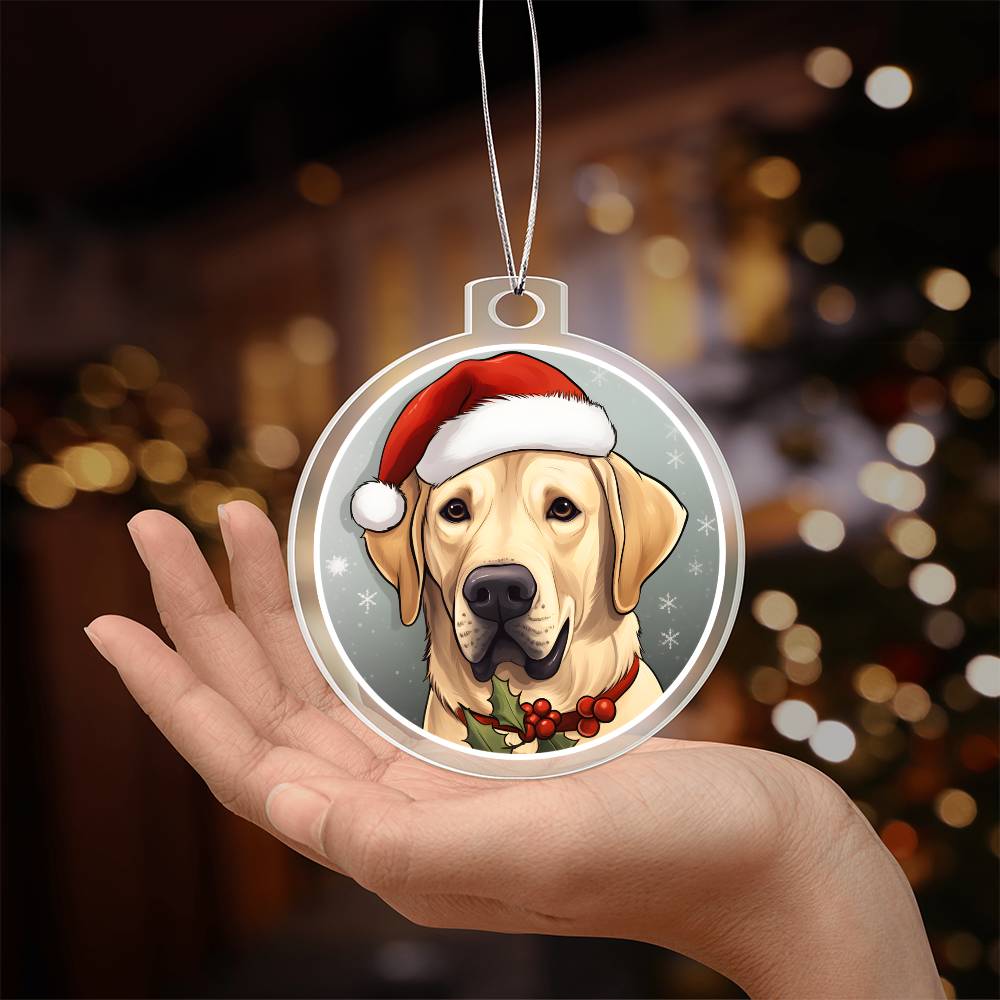 Dog Stained Glass Christmas Design 016 - Acrylic Ornament