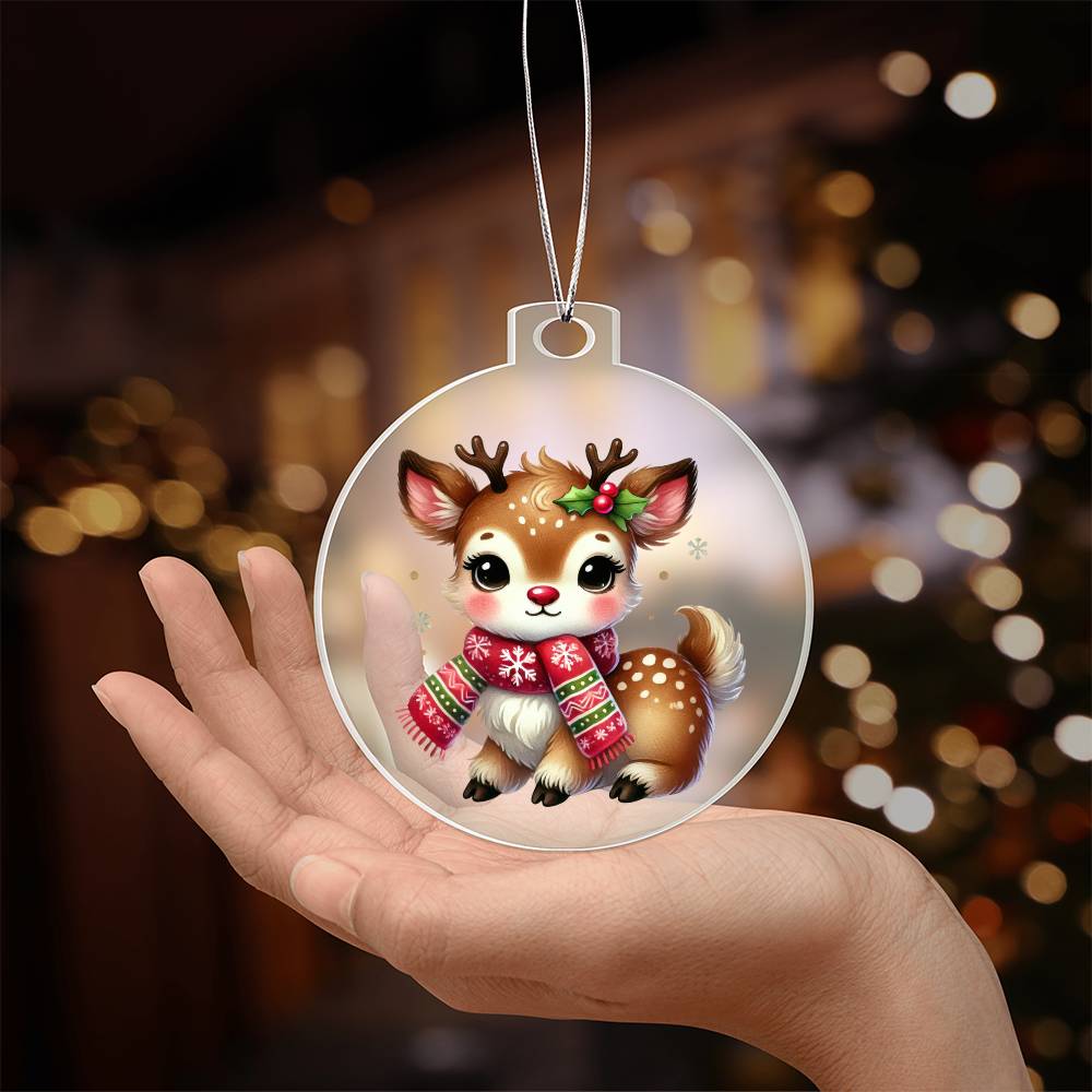 Cute Christmas Reindeer 016 - Acrylic Ornament