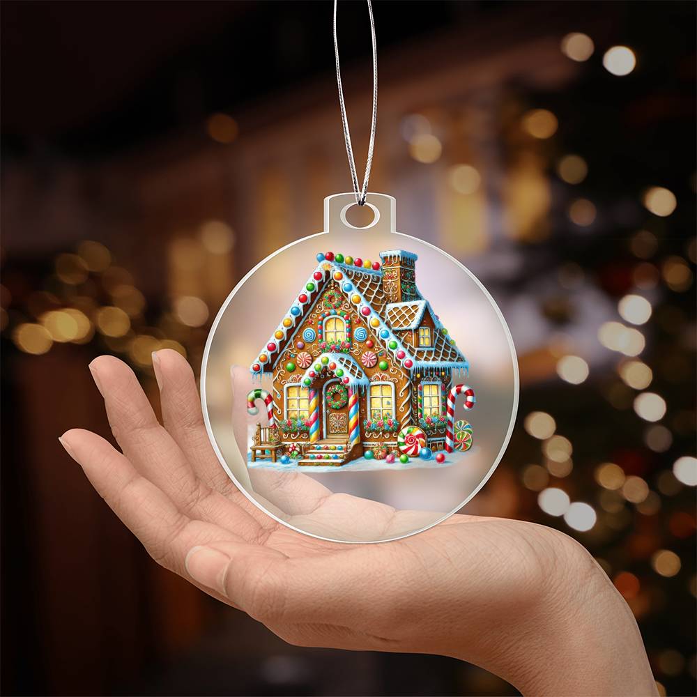 Christmas Gingerbread House 014 - Acrylic Ornament