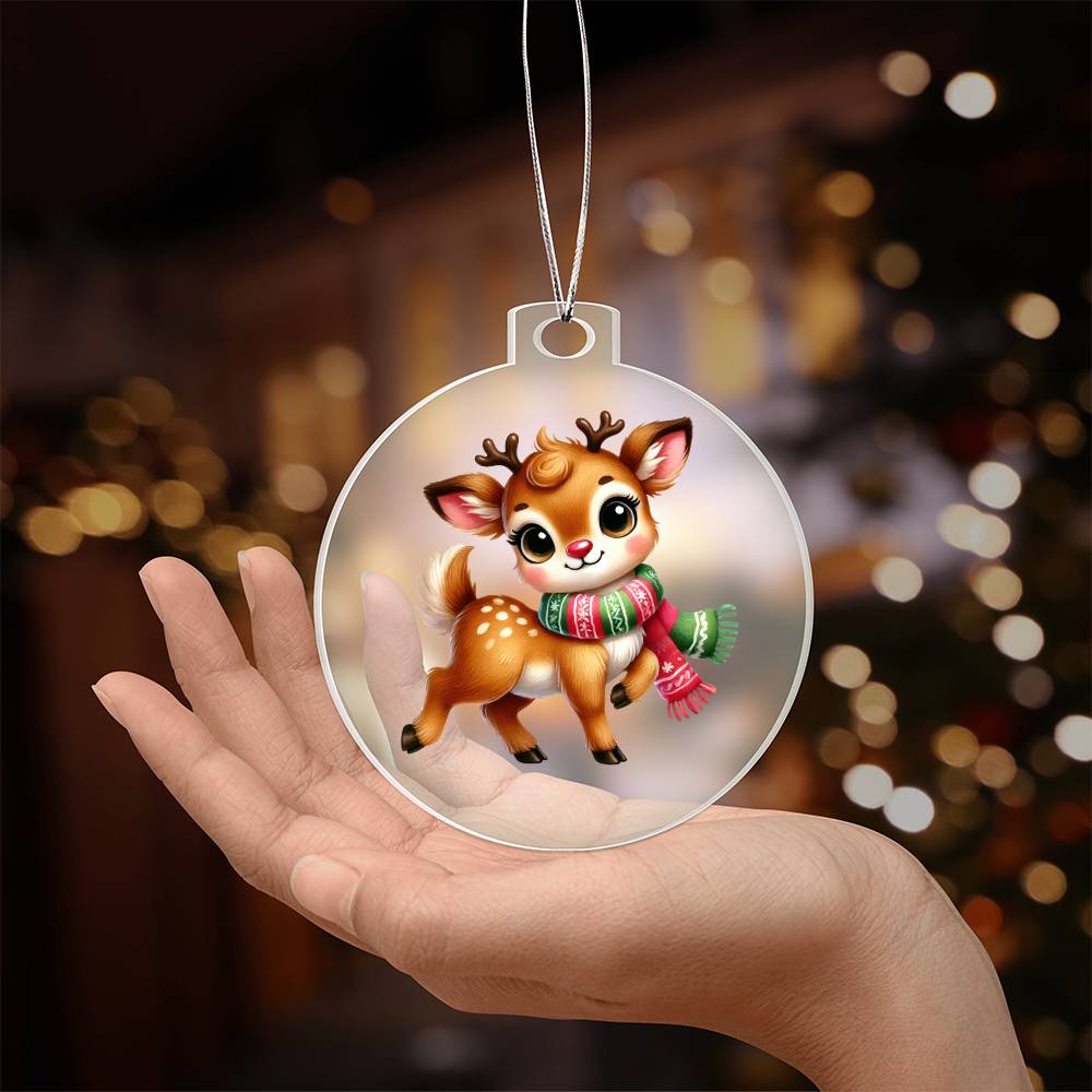 Cute Christmas Reindeer 008 - Acrylic Ornament