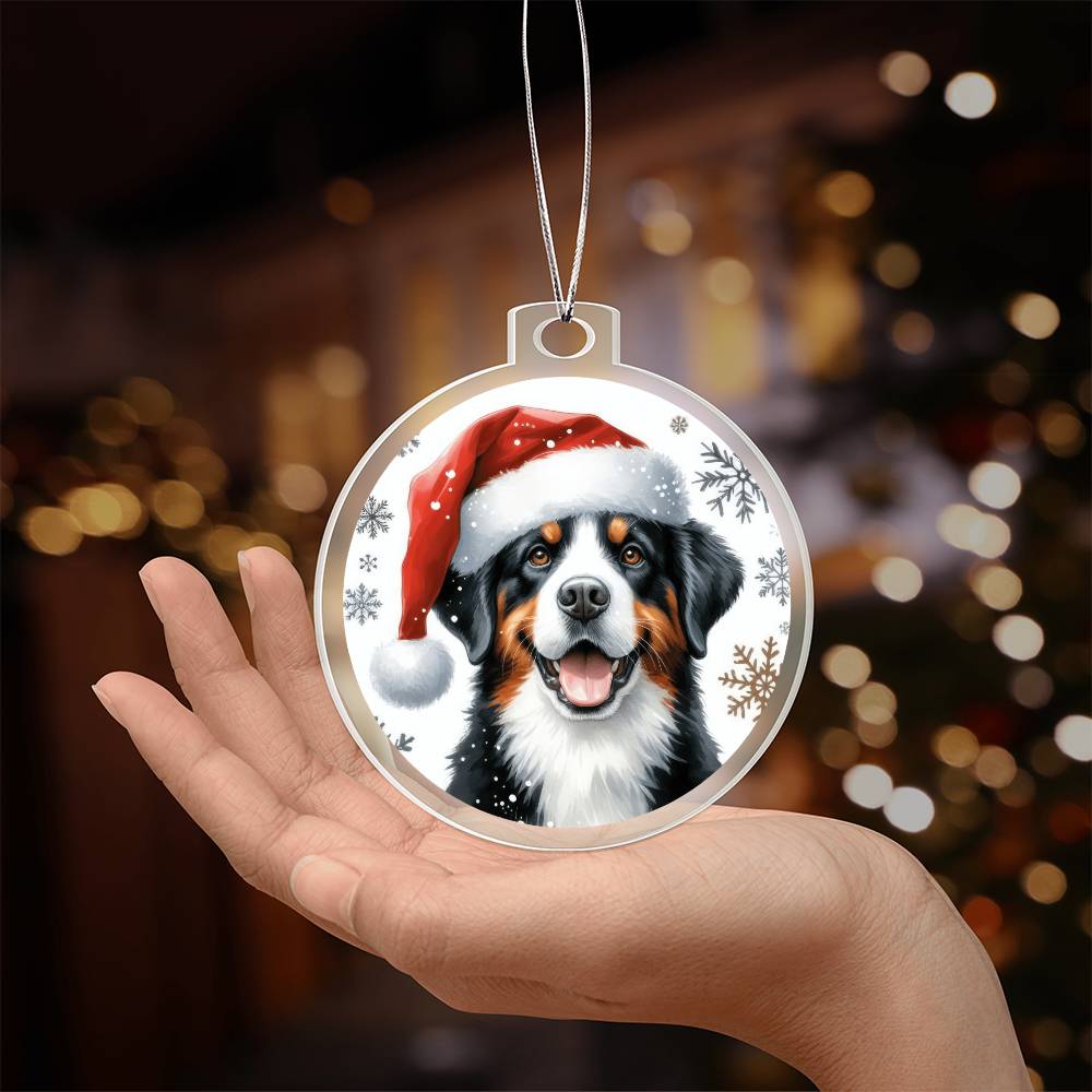 Christmas Dog - Entlebucher Mountain - Acrylic Ornament