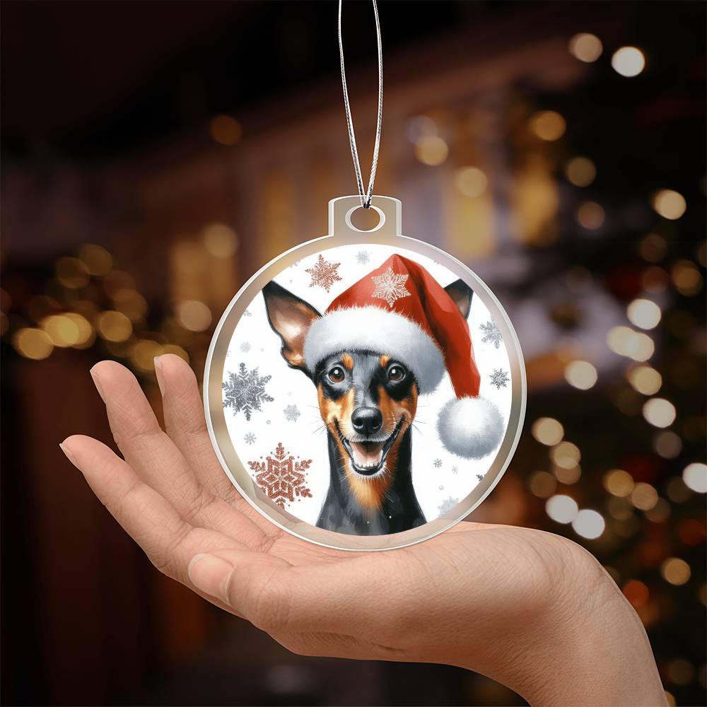 Christmas Dog - Manchester Terrier - Acrylic Ornament