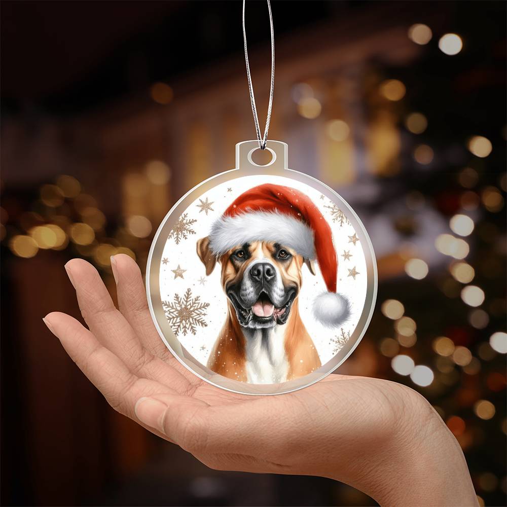 Christmas Dog - Dogo Argentino - Acrylic Ornament