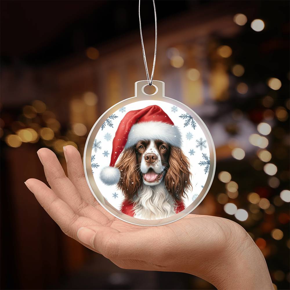 Christmas Dog - English Springer Spaniel - Acrylic Ornament