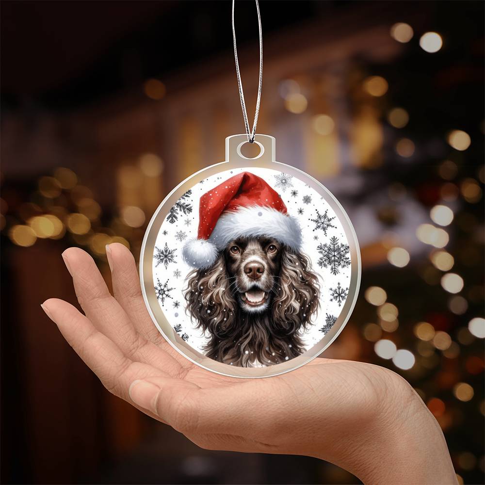 Christmas Dog - American Water Spaniel - Acrylic Ornament