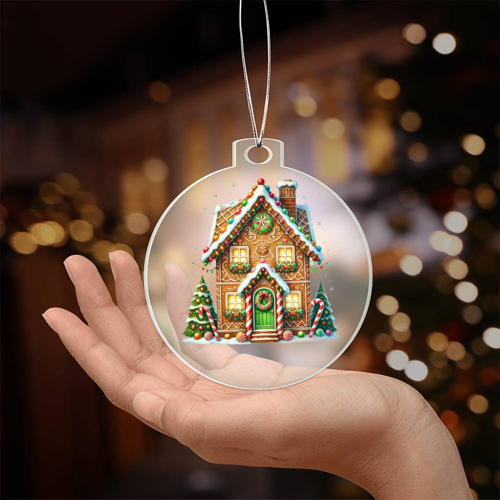 Christmas Gingerbread House 004 - Acrylic Ornament