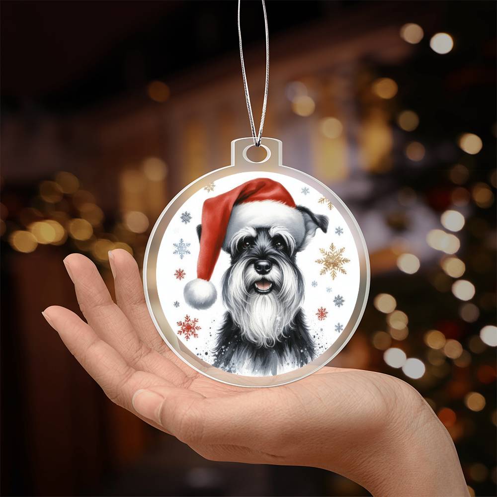 Christmas Dog - Standard Schnauzer - Acrylic Ornament