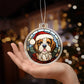 Dog Stained Glass Christmas Design 032 - Acrylic Ornament