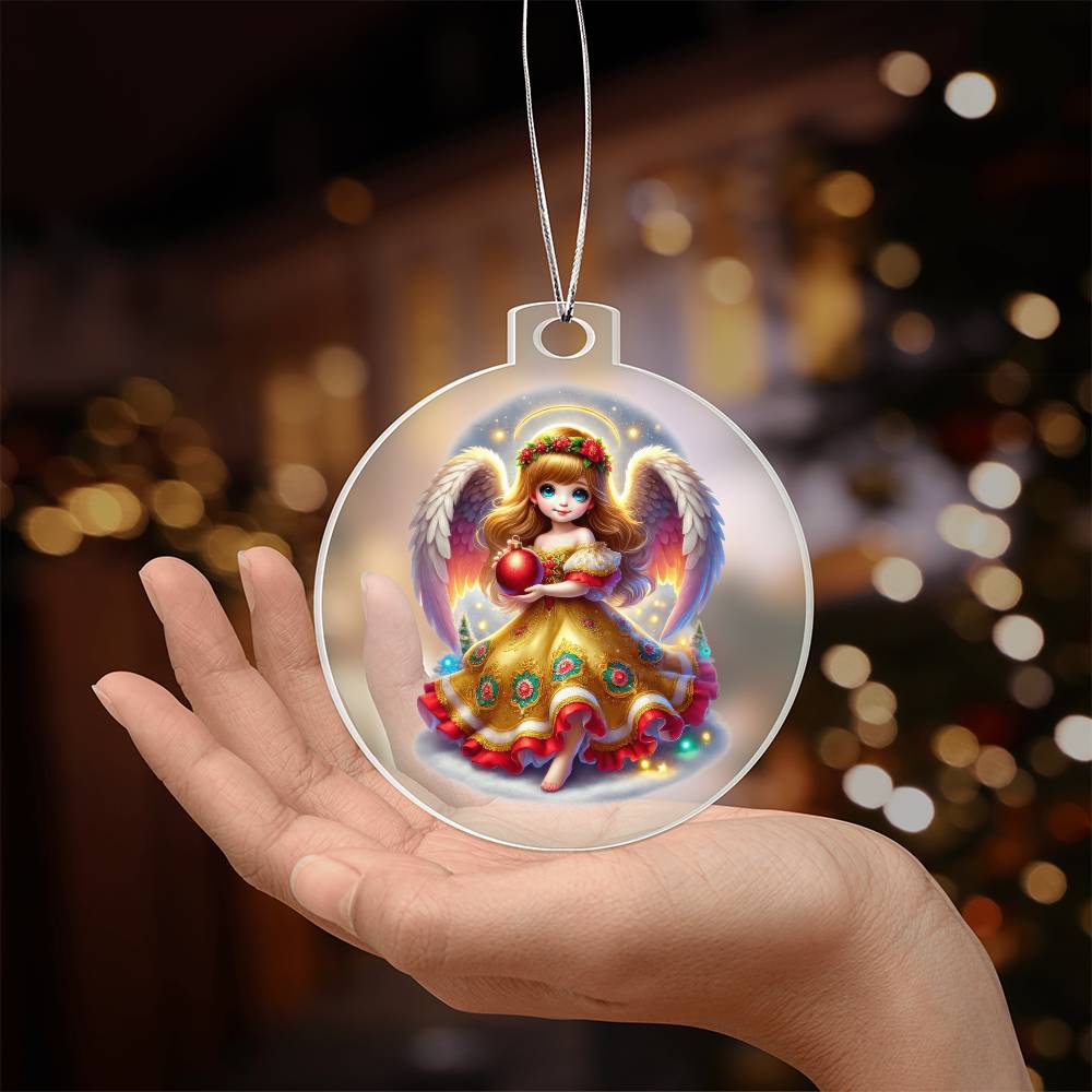 Cute Christmas Angel 018 - Acrylic Ornament