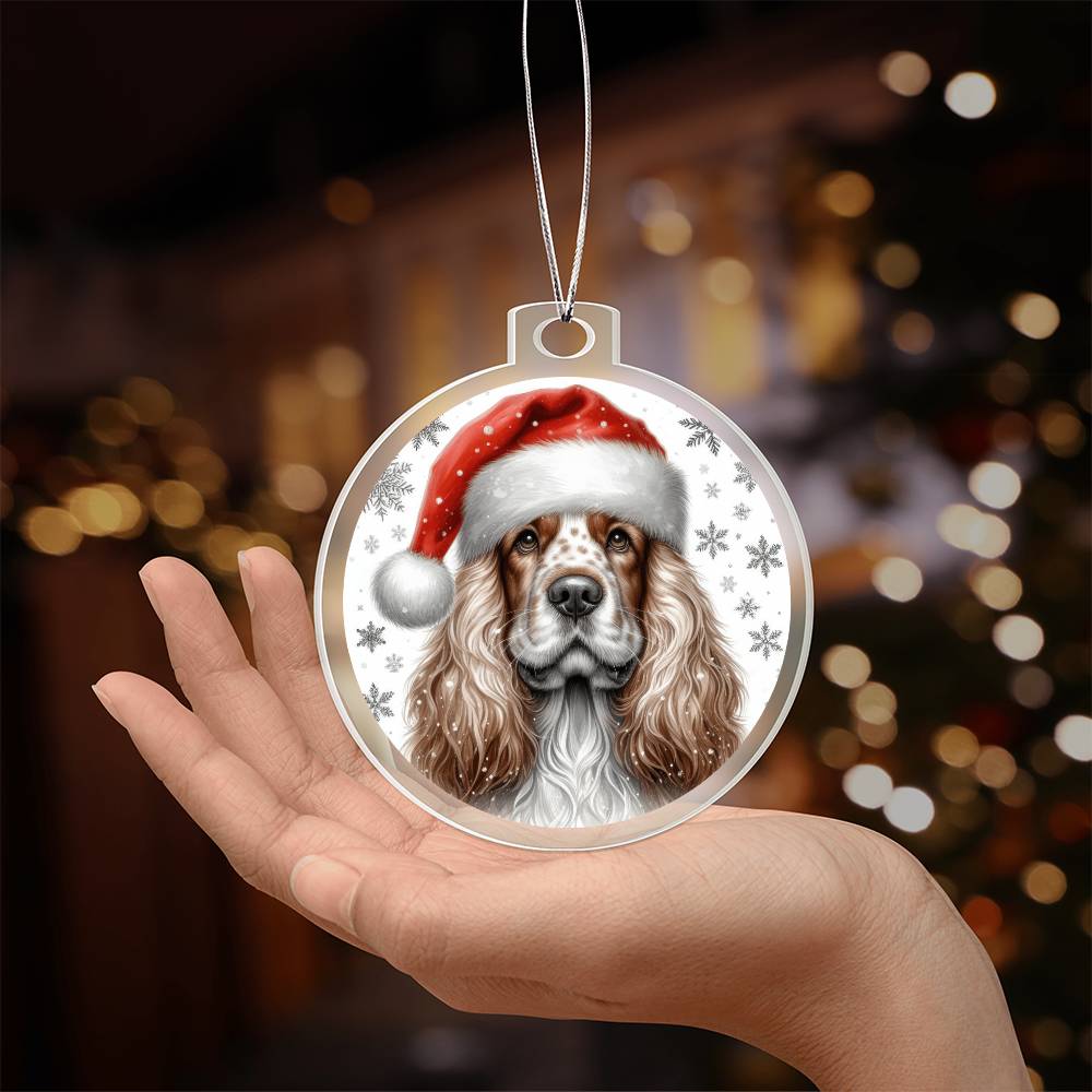 Christmas Dog - Clumber Spaniel - Acrylic Ornament