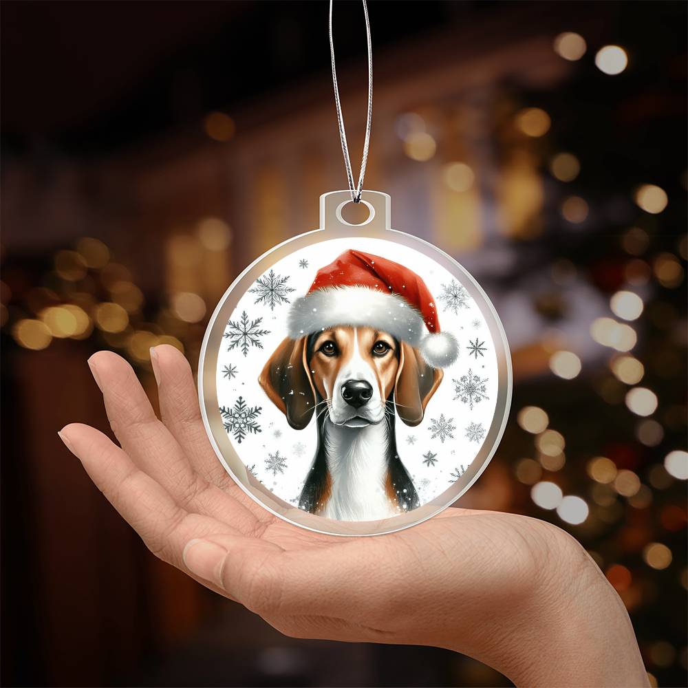 Christmas Dog - American Foxhound - Acrylic Ornament