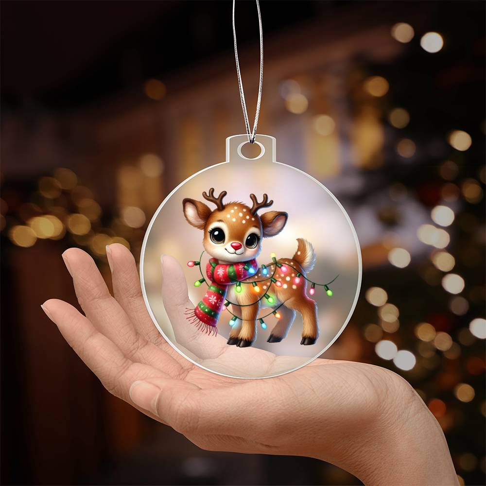 Cute Christmas Reindeer 019 - Acrylic Ornament