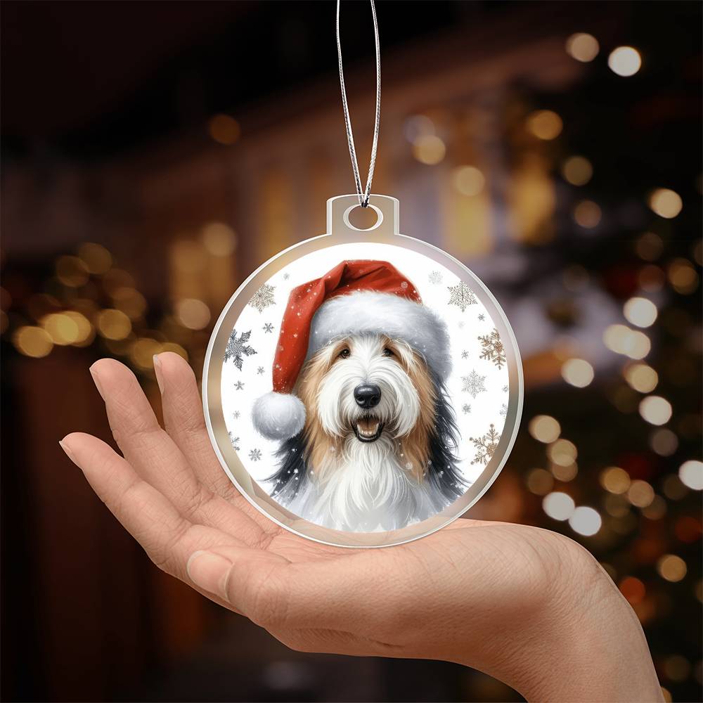 Christmas Dog - Old English Sheepdog - Acrylic Ornament